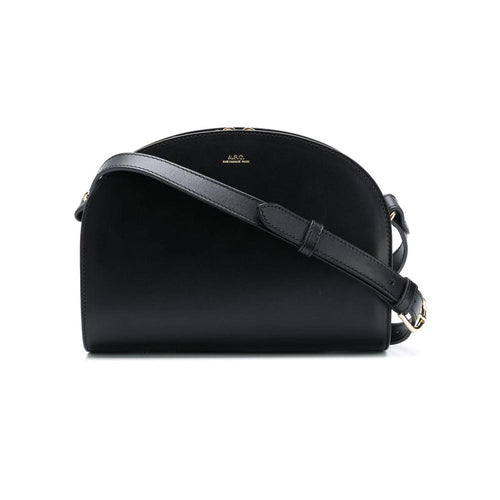 A.P.C. Demi Lune Half Moon Shoulder Bag Black Leather