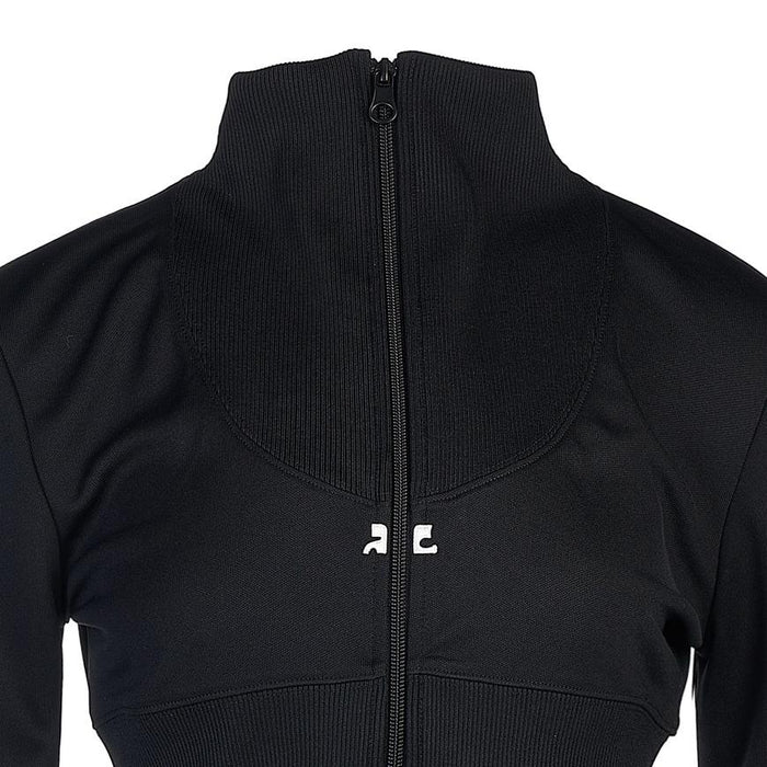 courreges Logo Crop Zip Jacket for Women Black
