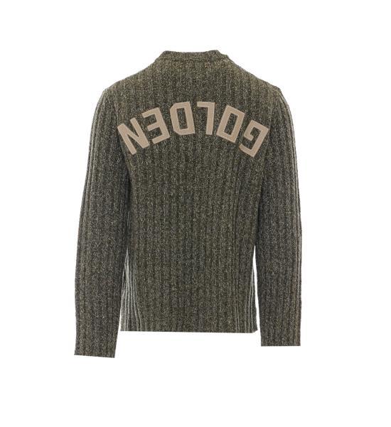 GOLDEN GOOSE Forest Green Wool Round Neck Sweater Men’s