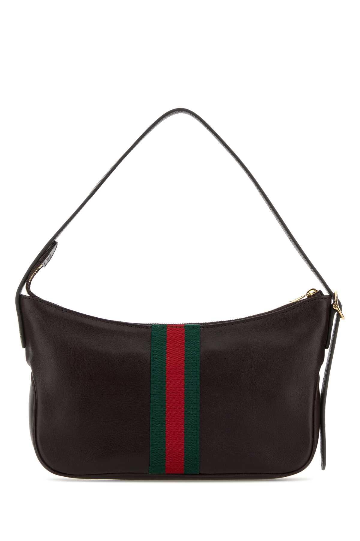 GUCCI Black Leather Shoulder Bag