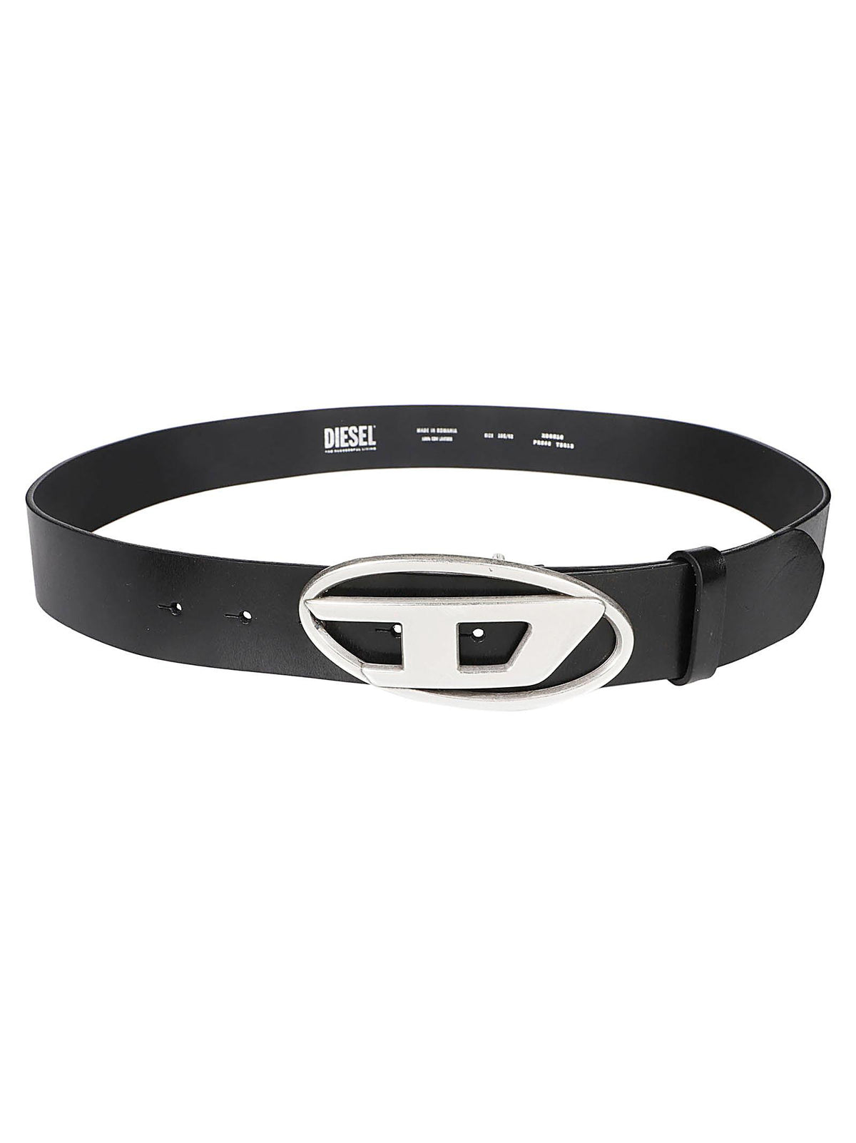 DIESEL Leather Belt for Men Black Buckle Accessory