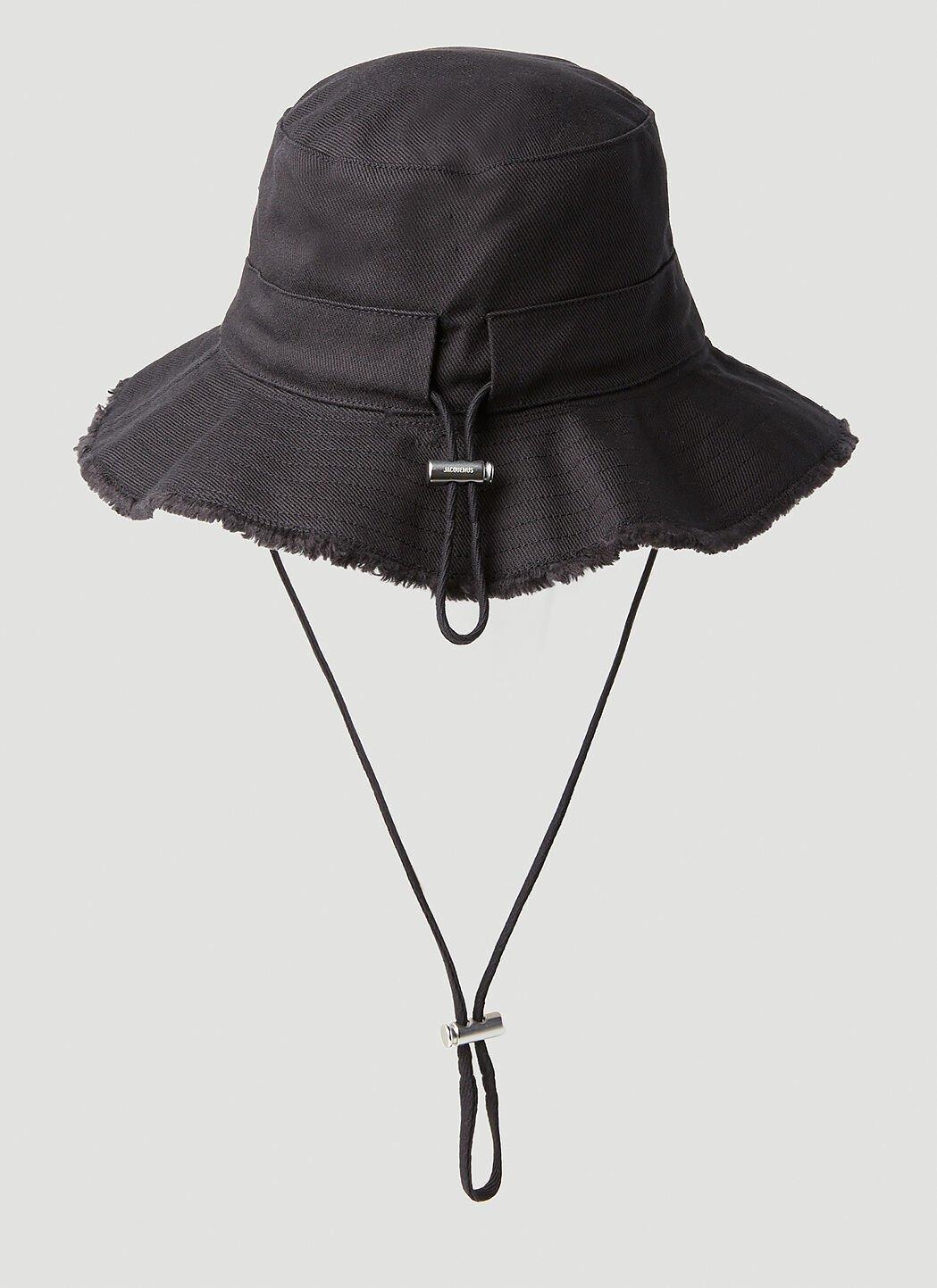 JACQUEMUS Le Bob Artichaut Black Bucket Hat 213AC002