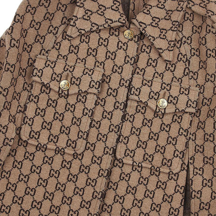 GUCCI GG Wool Cape Beige Women’s Top