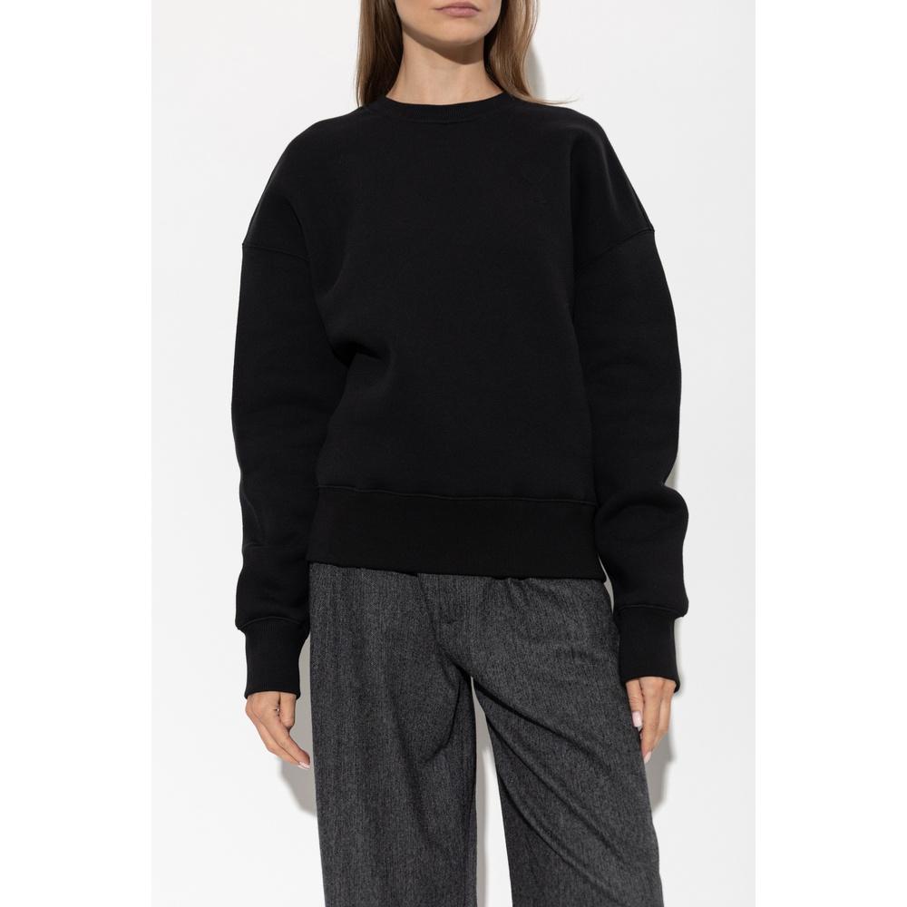 AMI Logo Crewneck Sweatshirt Unisex Black Cotton