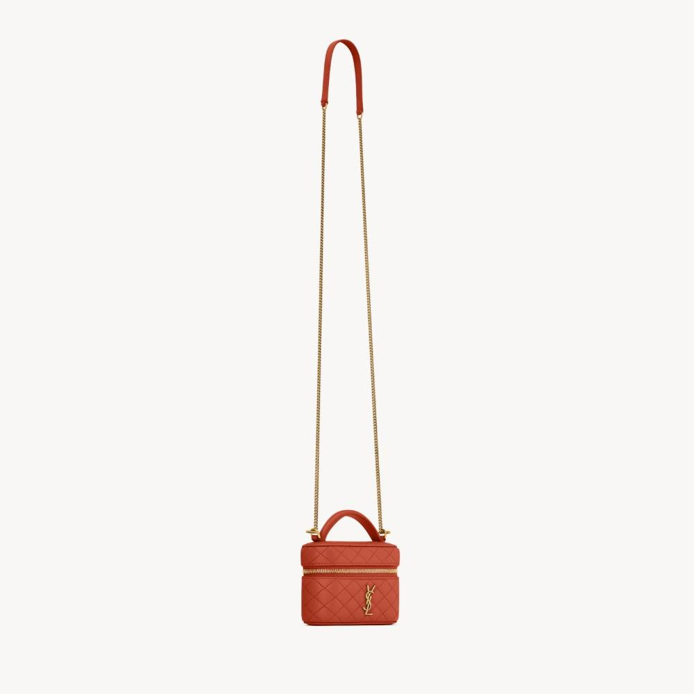 Saint Laurent Gaby Micro Vanity Bag Dark Mandarin Shoulder Bag