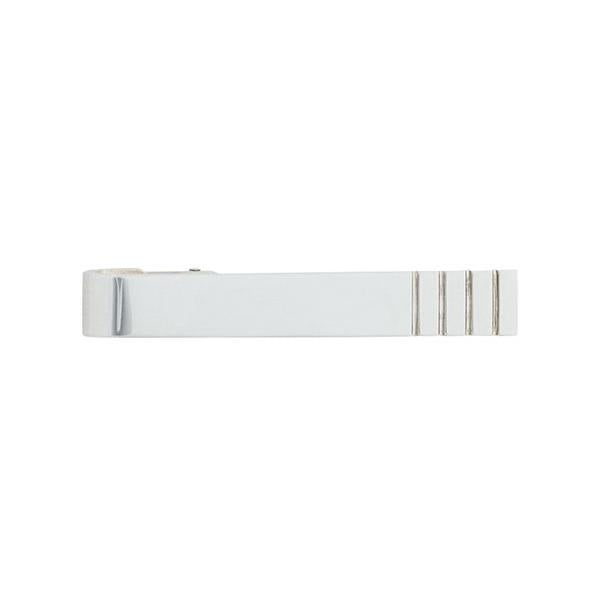 THOM BROWNE 4-Bar Stripe Long Tie Bar Silver-Tone Accessory