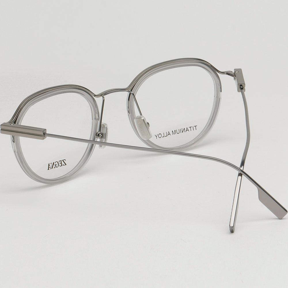Zegna Titanium Round Eyeglass Frames Unisex Asian Fit EZ5292 D 020