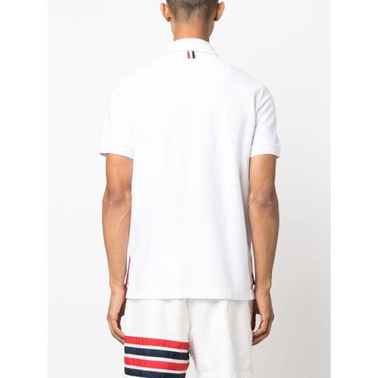 THOM BROWNE White Polo Shirt MJP196A J01381
