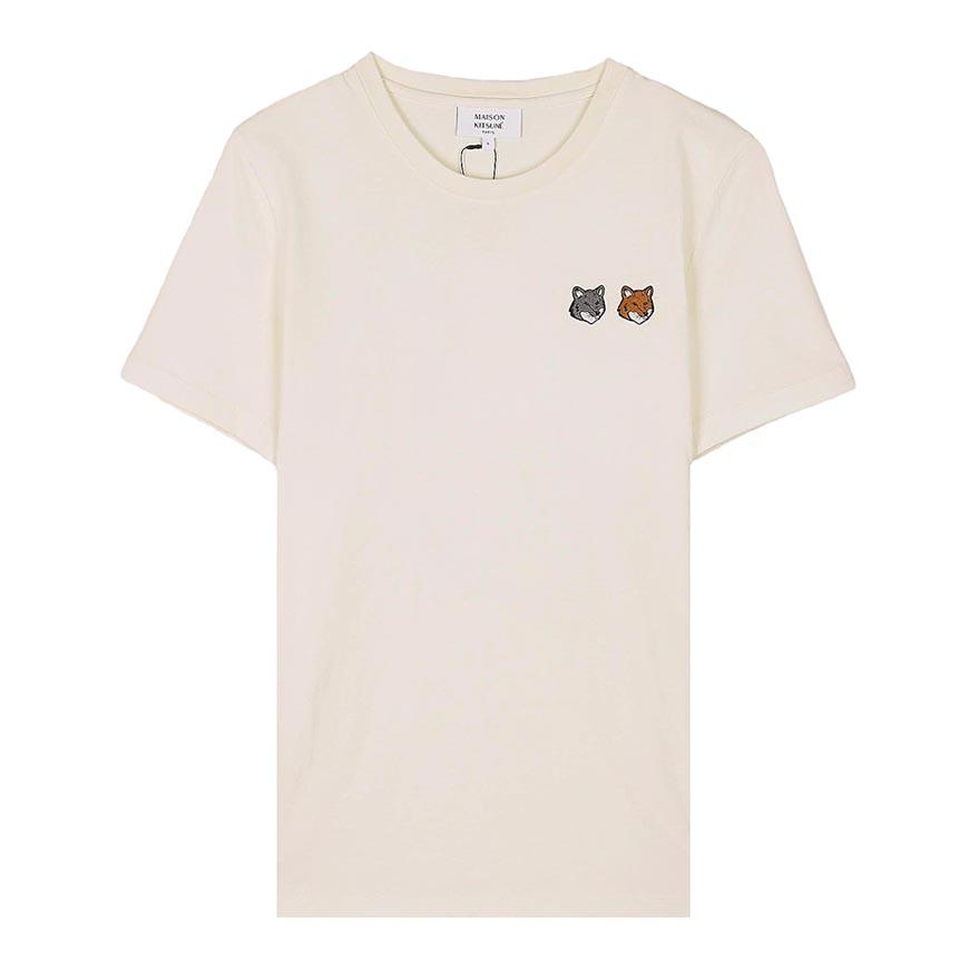Maison Kitsune Double Fox Head Logo T-Shirt White Women’s