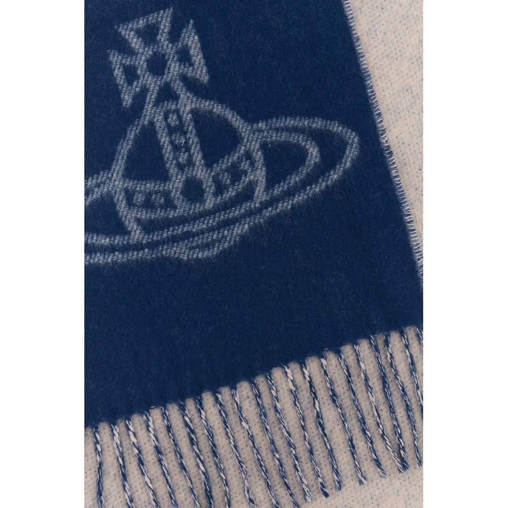 Vivienne Westwood Double Face Scarf Black Wool Muffler