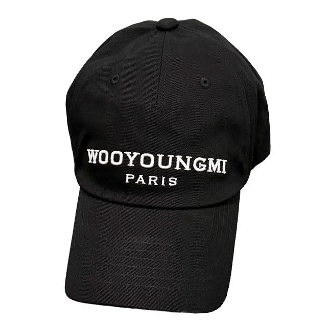 WOOYOUNGMI Logo Embroidered Baseball Cap Adjustable Black Cotton