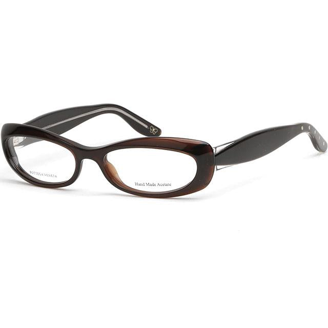 Bottega Veneta Black Acetate Oval Geek Chic Eyeglass Frames Unisex BV84 VNH