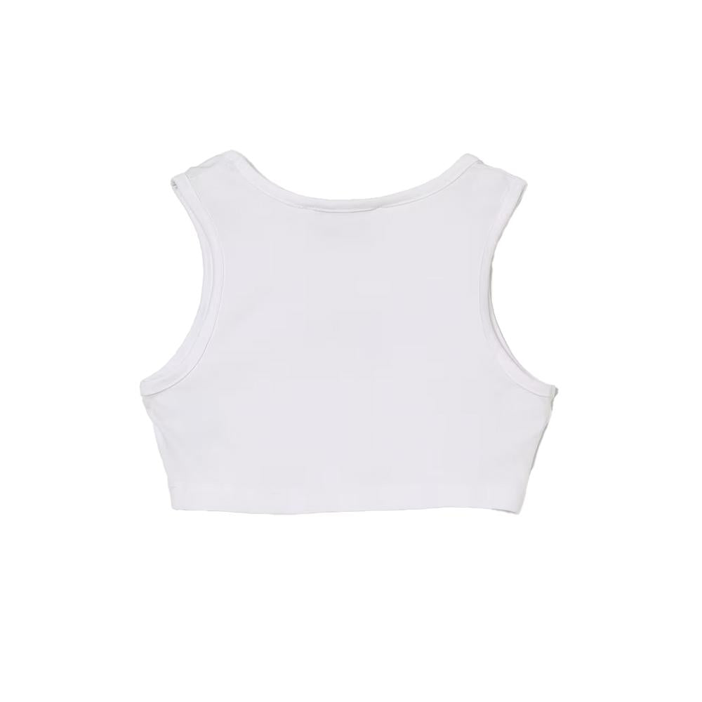 MSGM Kids Women Crop Jersey Top White S6MSJGTO011 001