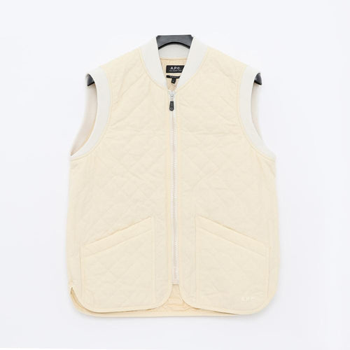 A.P.C. Diamond Quilted Bomber Vest Jacket for Men