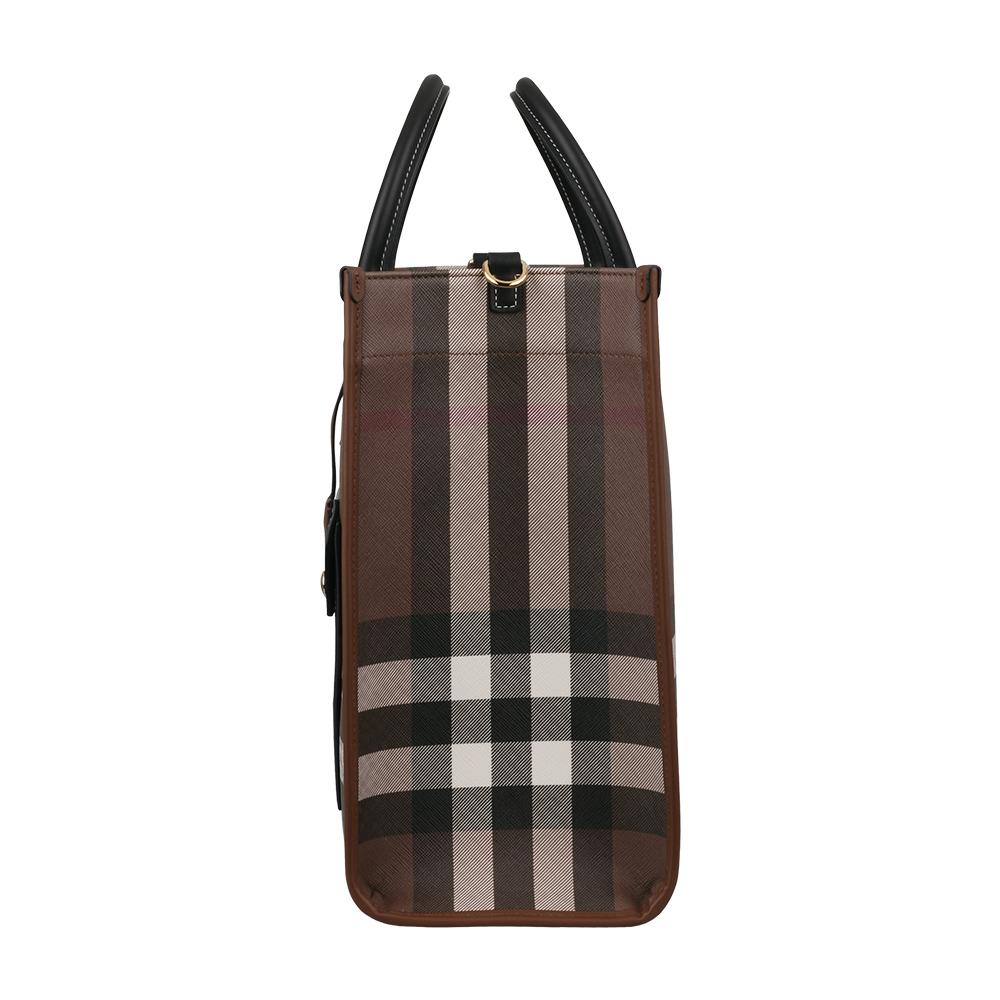 BURBERRY Freya Medium Canvas and Leather Tote Bag A9011