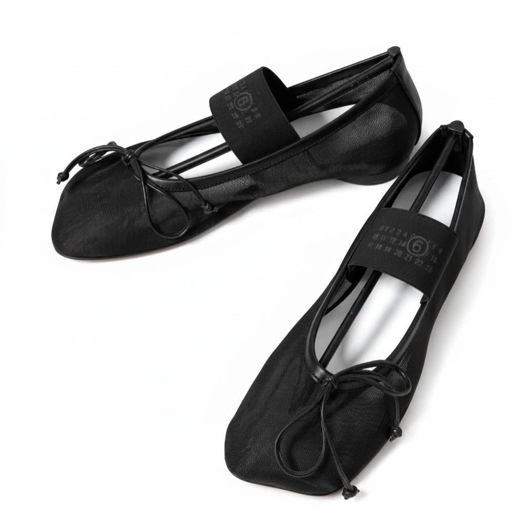 MM6 leather Anatomic Numeric ballerina flats