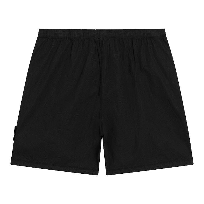 STONE ISLAND Loose Wide-Leg Shorts Black Cotton Men’s