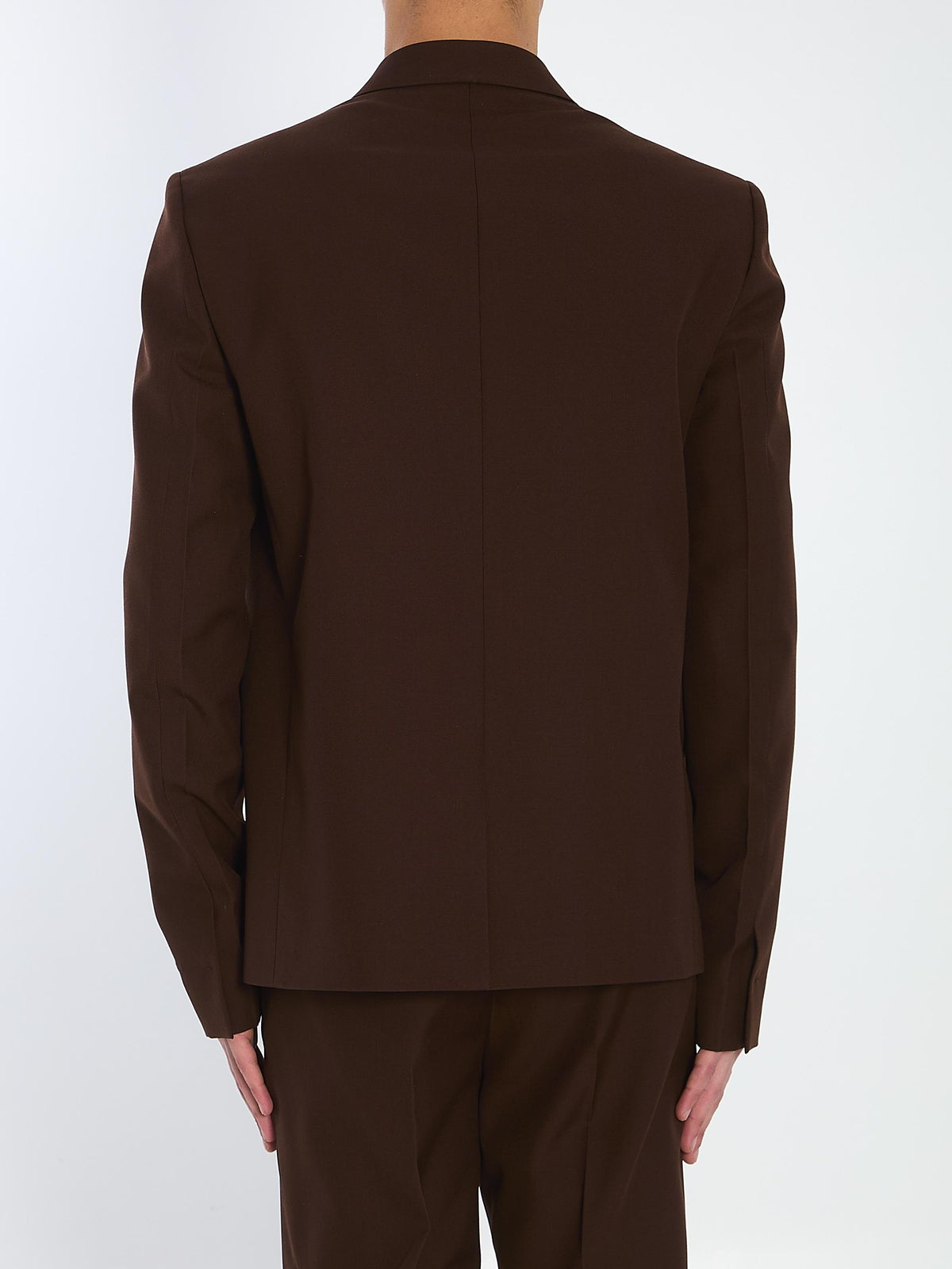 GUCCI Brown Wool Blend Single-Breasted Blazer Jacket for Men