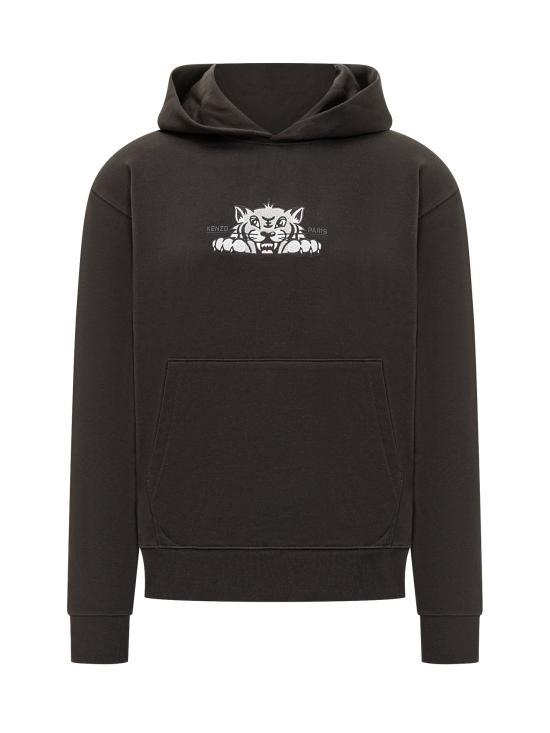 KENZO Happy Tiger Embroidered Hoodie Sweatshirt for Wo FF65HO2534MF99J BLACK DOM