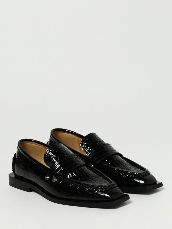 GANNI Black Leather Loafers S3014 099