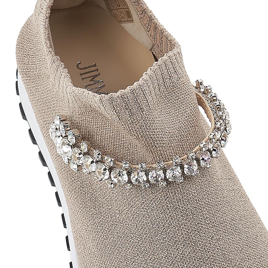 Jimmy Choo Crystal Knit Low-Top Sneakers Ballet Pink