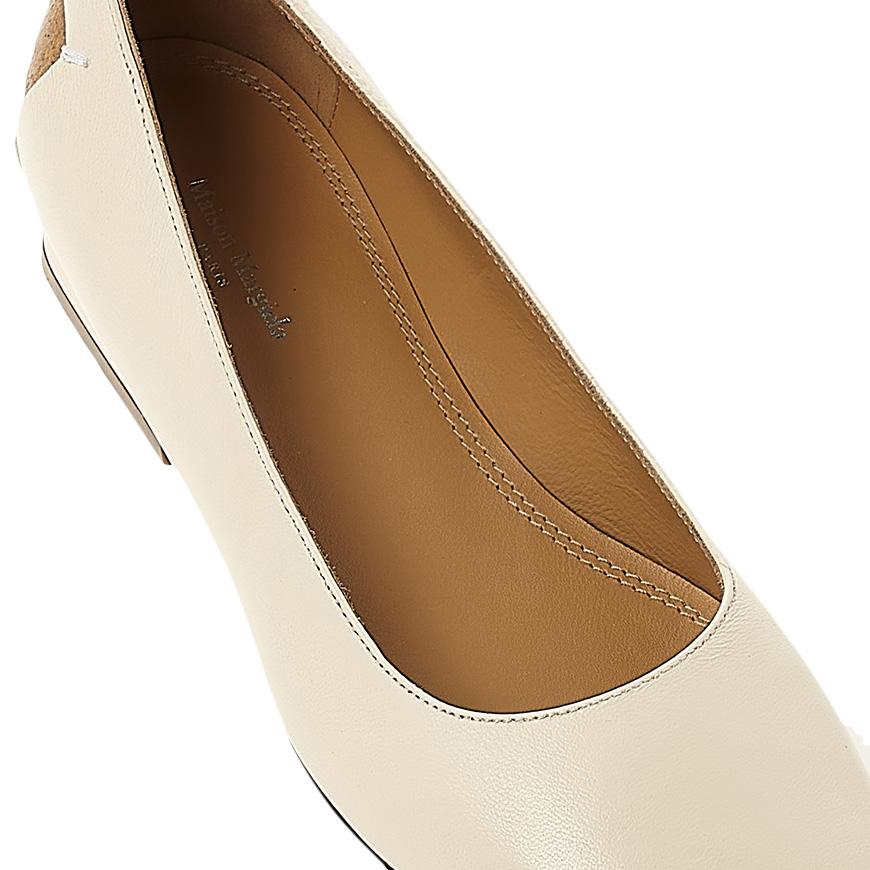 Maison Margiela Women’s Square Toe Leather Ballerina Flats Black