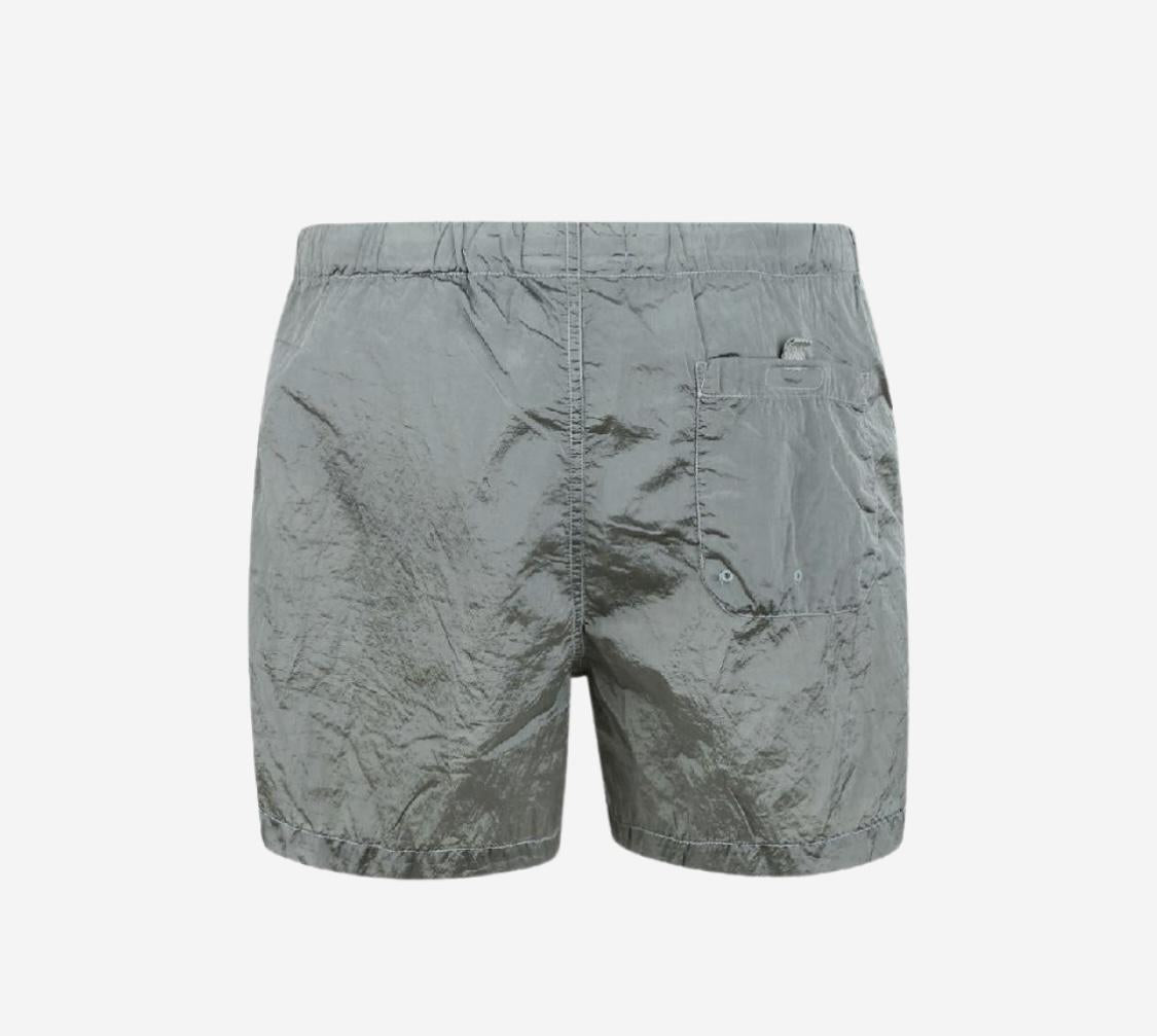 STONE ISLAND Nylon Metal Swimming Trunks Black Sky Blue Shorts