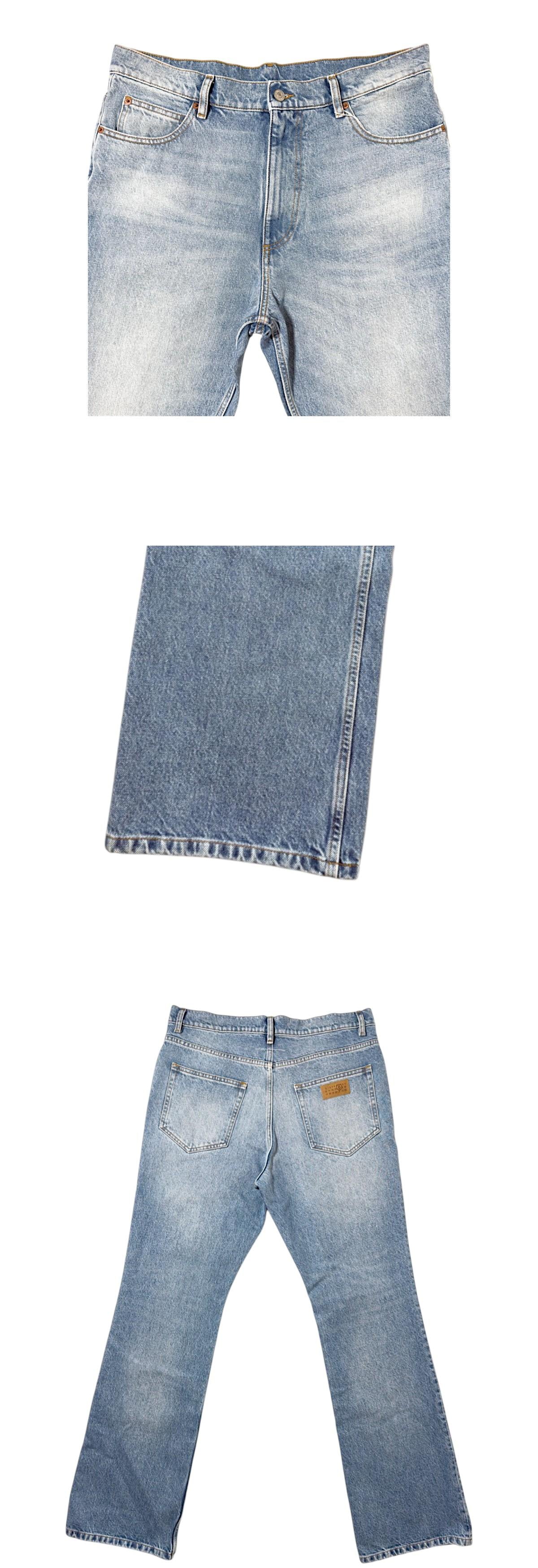MM6 light wash bootcut denim jeans