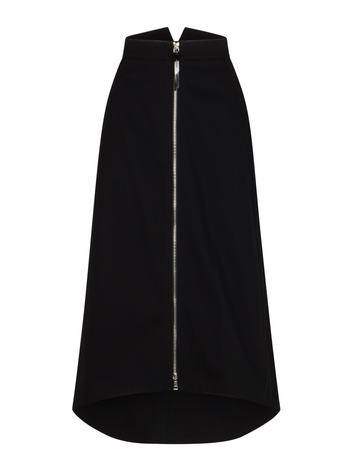 Moncler Black Wool Blend Midi Skirt