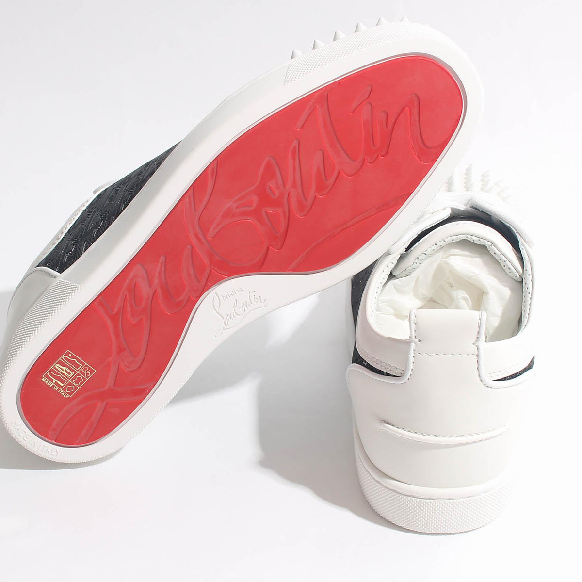 Christian Louboutin Junior Spike Low-Top Sneakers White/Black