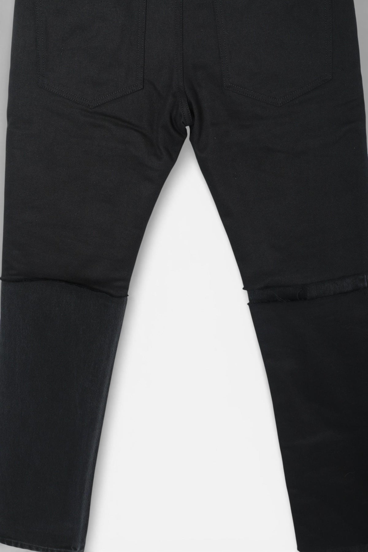 Raf Simons Men's Black Slim Fit Double Destroyed Denim Jeans 202 311 10130 00099