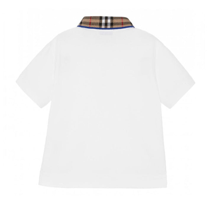 BURBERRY Women’s Check Collar T-Shirt White
