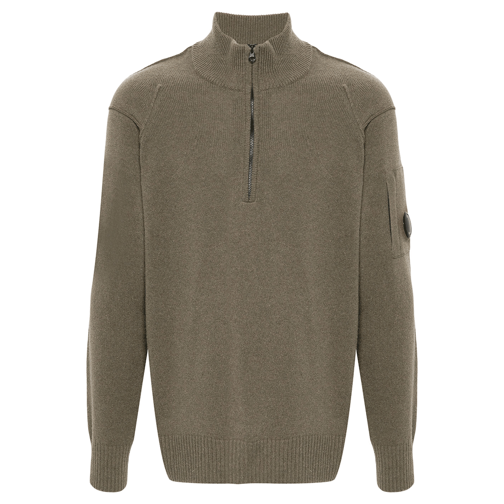 CP Company Lambswool GRS Polo Collar Zip Knit Sweater for Men
