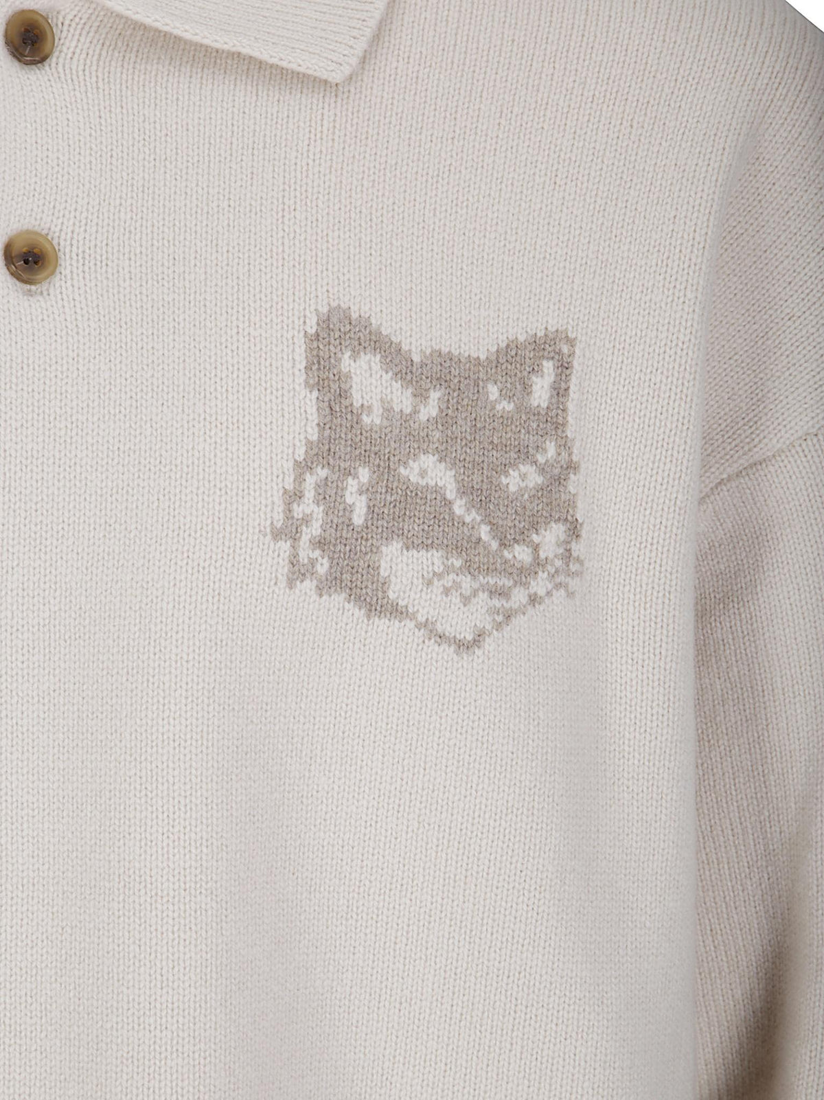 Maison Kitsune Wool Blend Knit Cardigan for Men