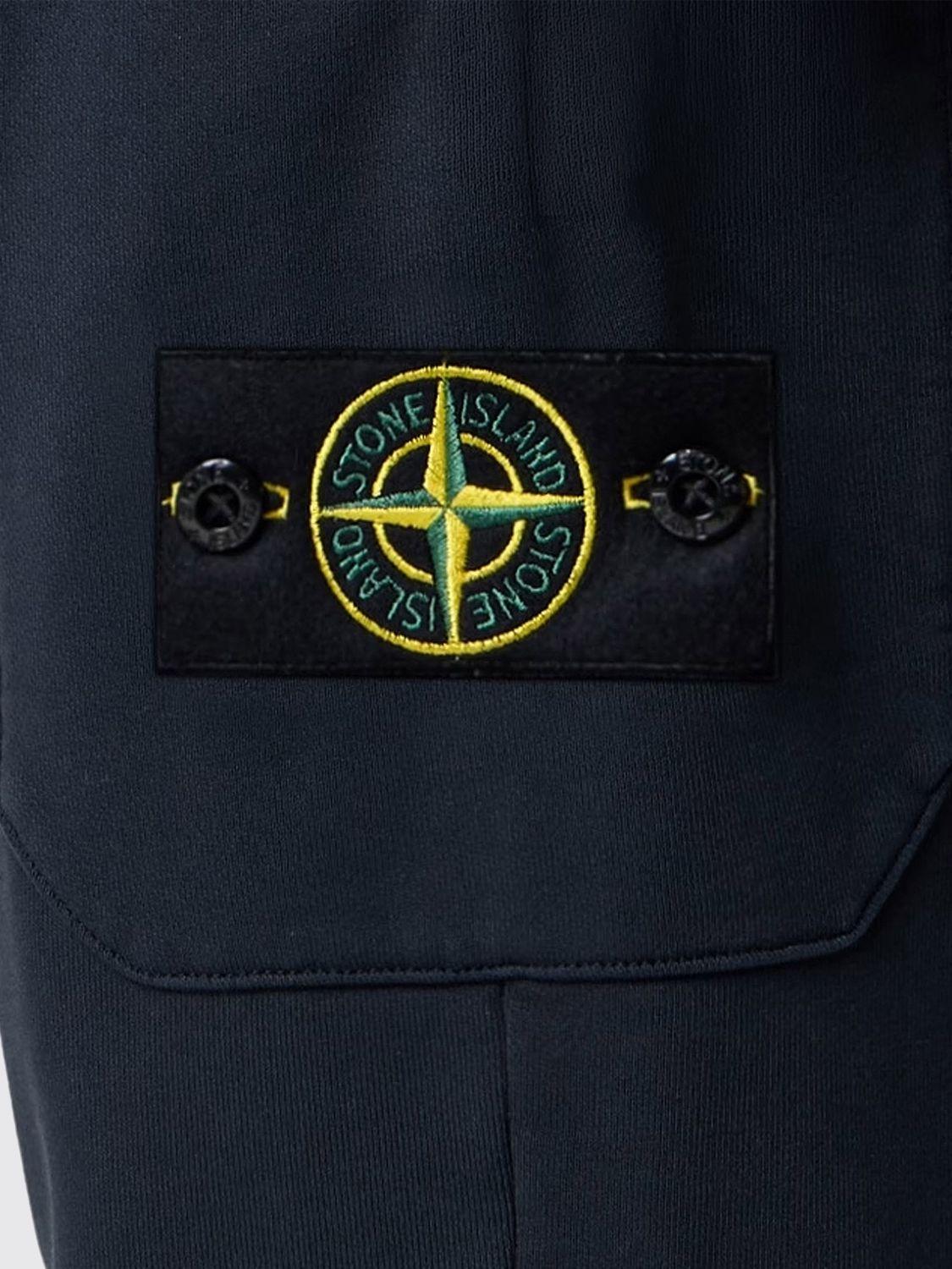 STONE ISLAND Black Cotton Fleece Jogger Sweatpants