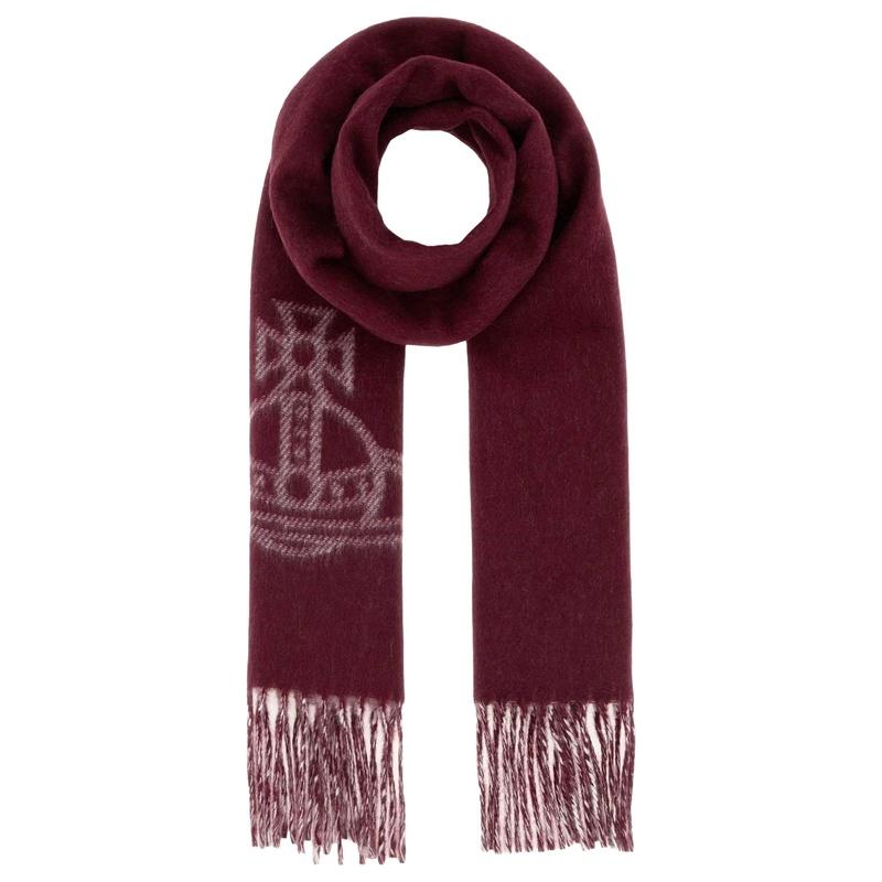 Vivienne Westwood Double Face Wool Scarf Navy