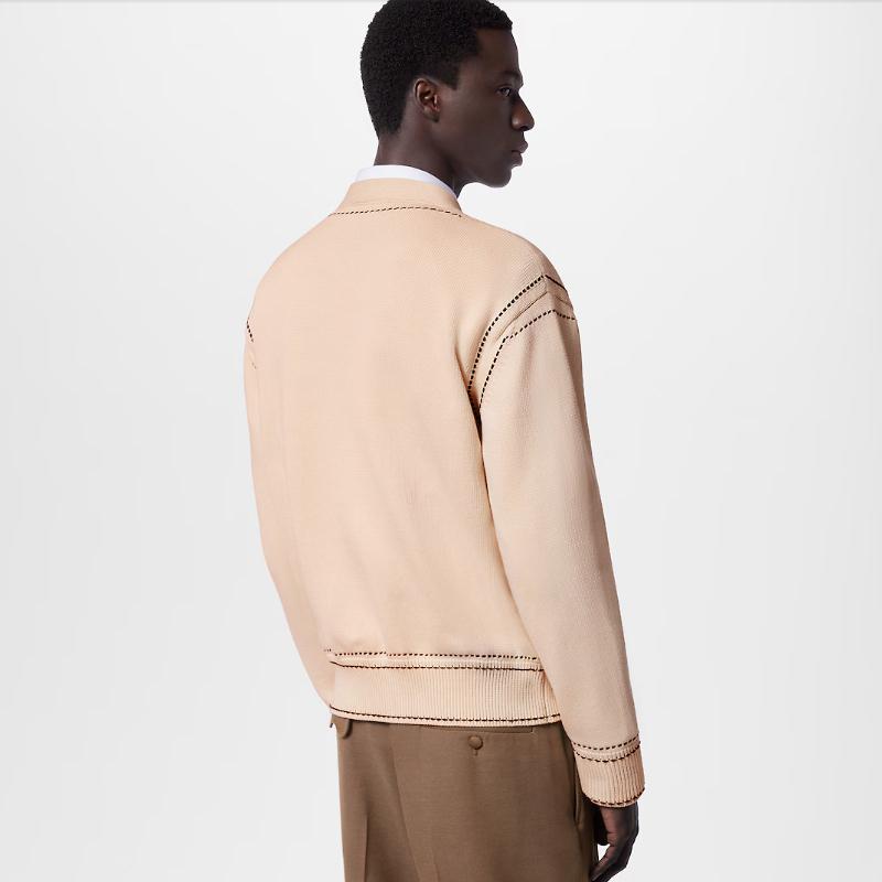 Louis Vuitton Signature Light Cardigan Ivory Brown Men’s Knit