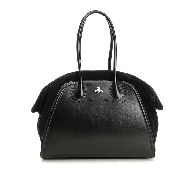 Vivienne Westwood Shirley Holdall Shoulder Bag Black Leather