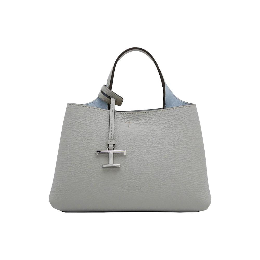 Tods Timeless Logo Micro Tote Shoulder Bag Light Gray XBWAPAEL000 QRI 4L15