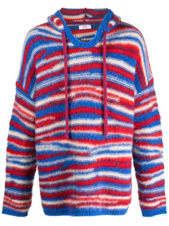 ERL Red Blue Colorblock Hoodie Sweatshirt Women’s