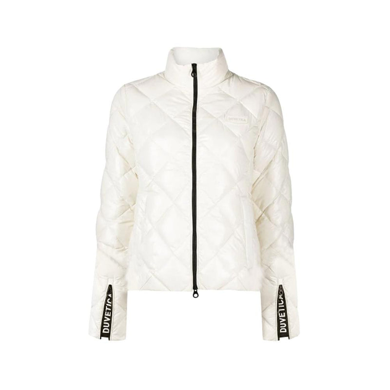Duvetica Beige Quilted Logo Down Puffer Jacket