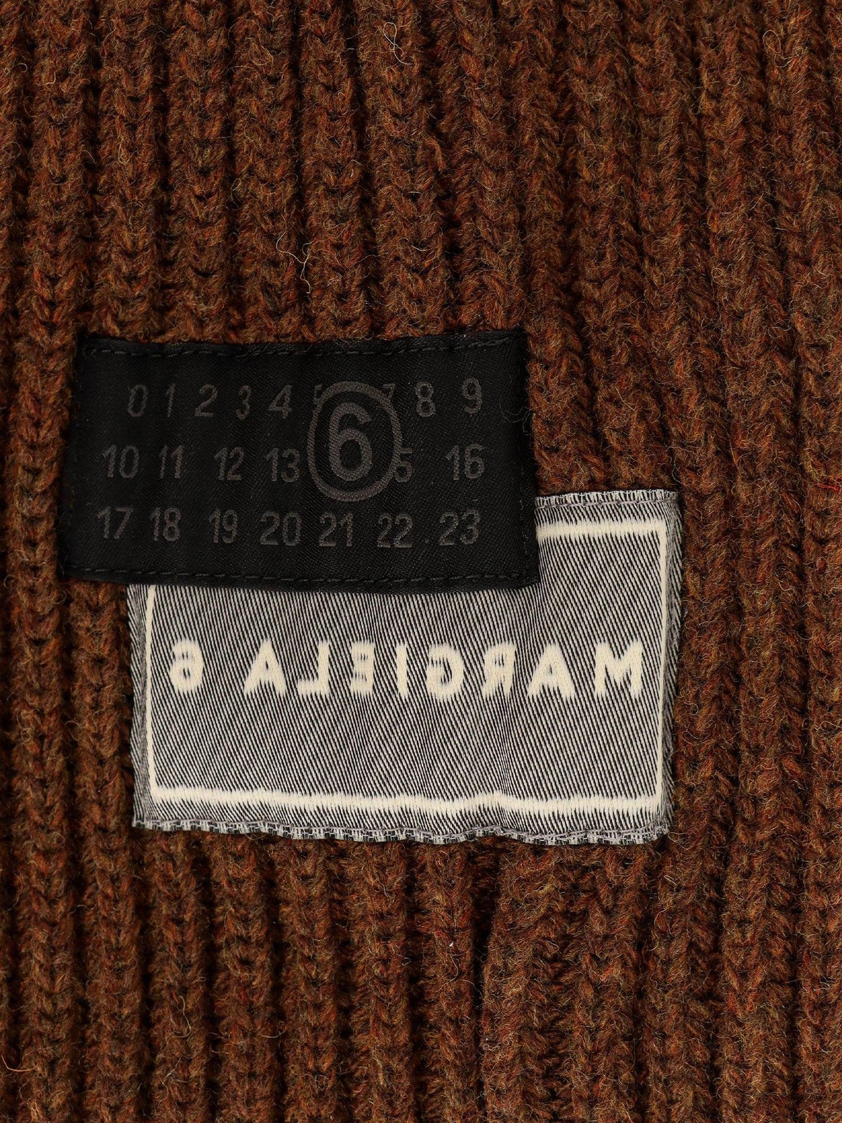 Maison Margiela Rib Knit Beanie Hat Wool Blend Gray