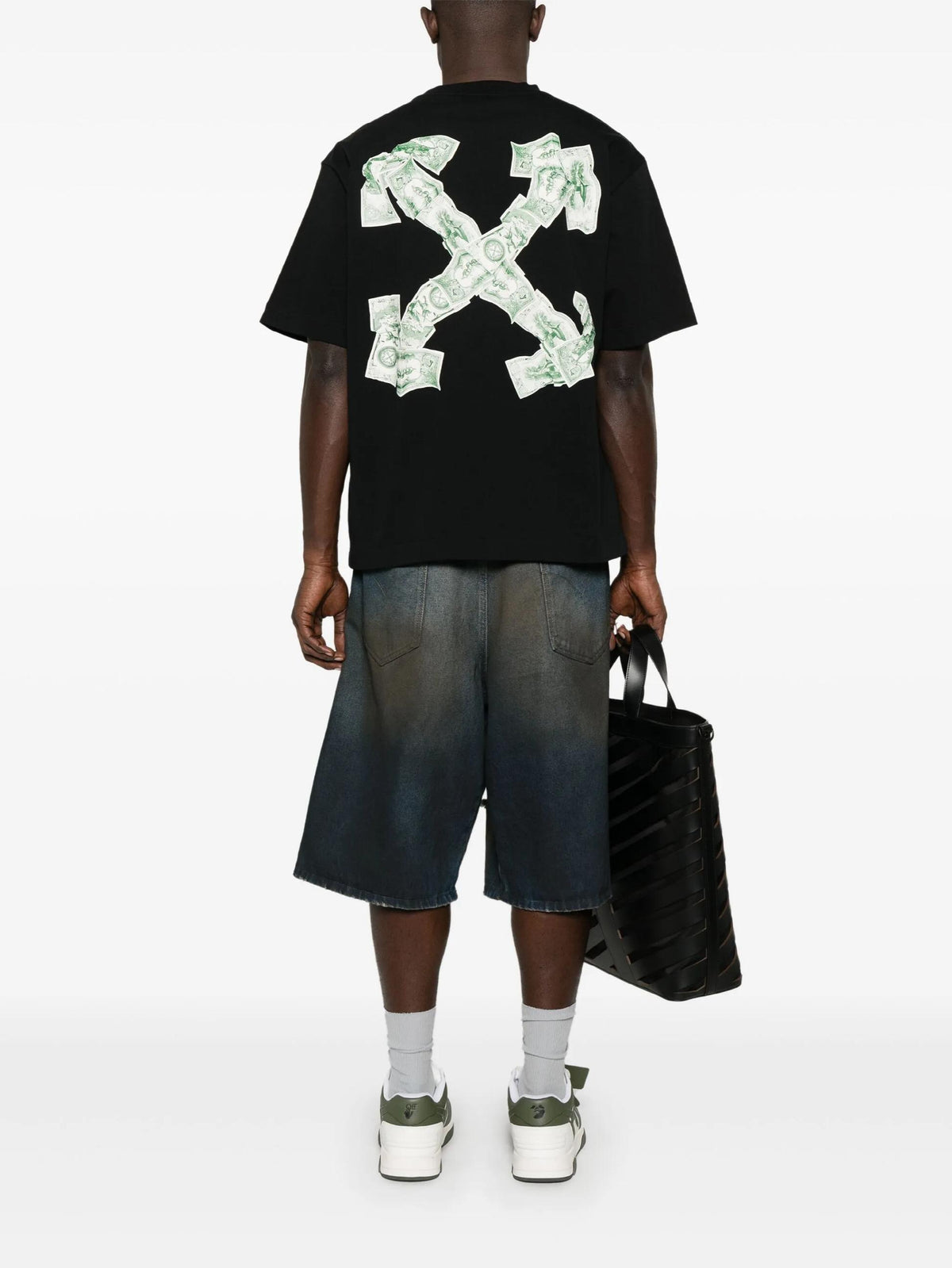OFF WHITE Black CASH ARROW Short Sleeve T-Shirt OMAA120S25JER00E1058