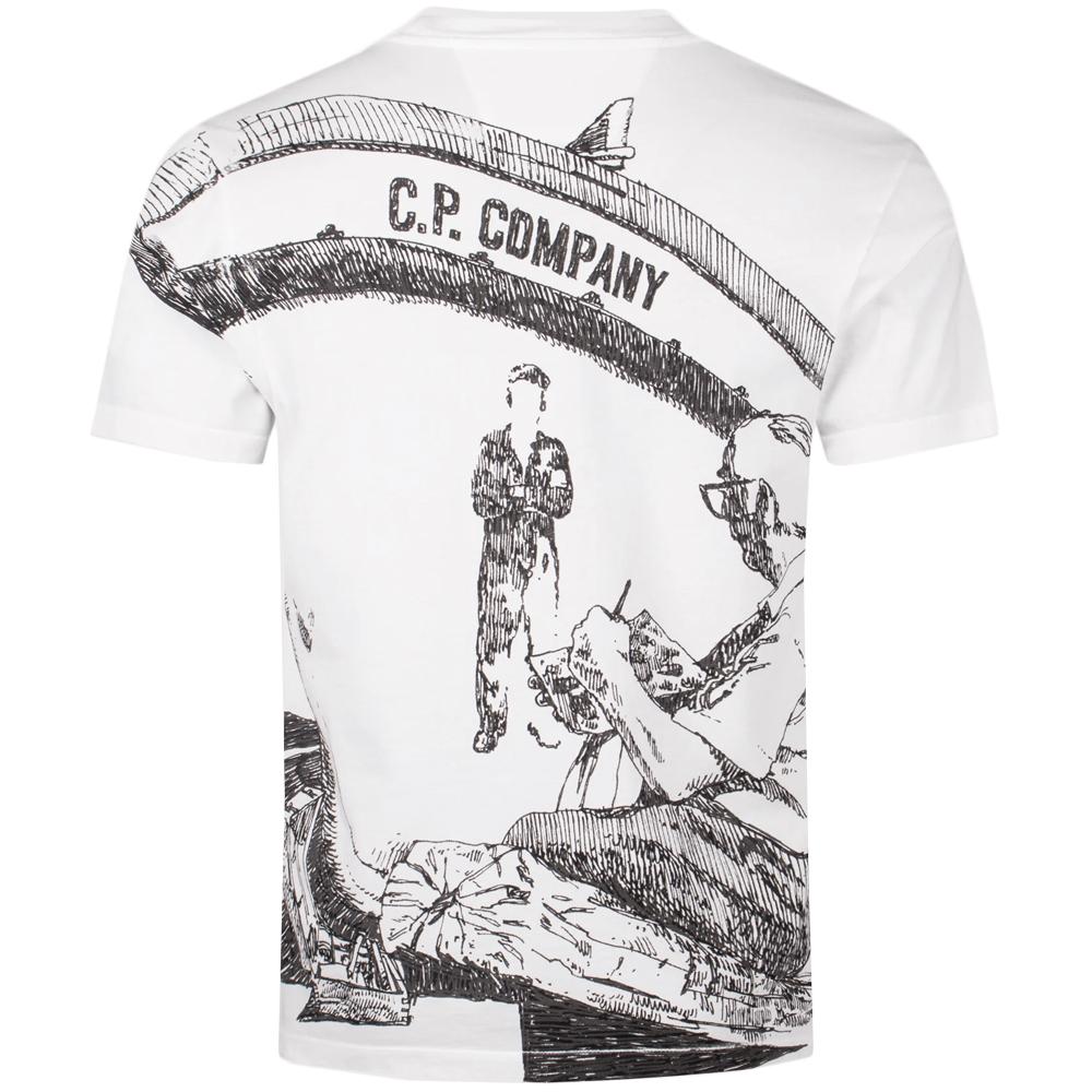 CP Company Artwork Logo T-Shirt White Men’s 18CMTS317A 005431G 103