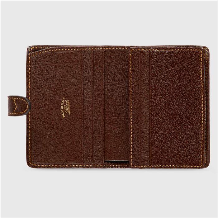 GUCCI Jackie Medium Leather Bifold Wallet Brown Women’s