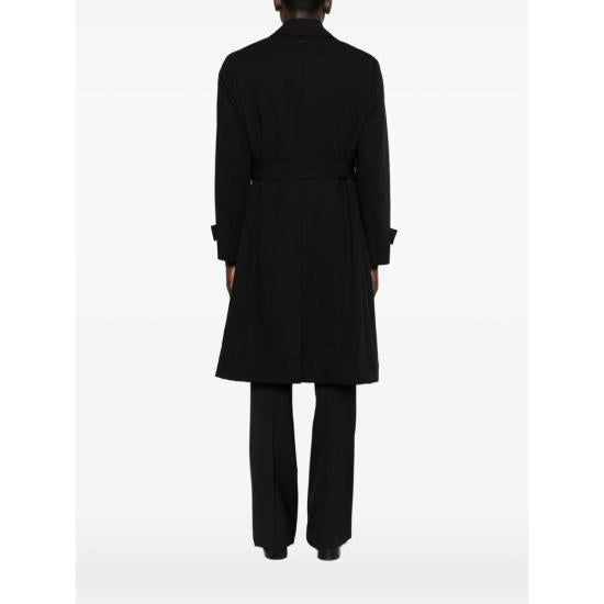 LARDINI Black Wool Blend Single-Breasted Overcoat PADRILCN 64422999