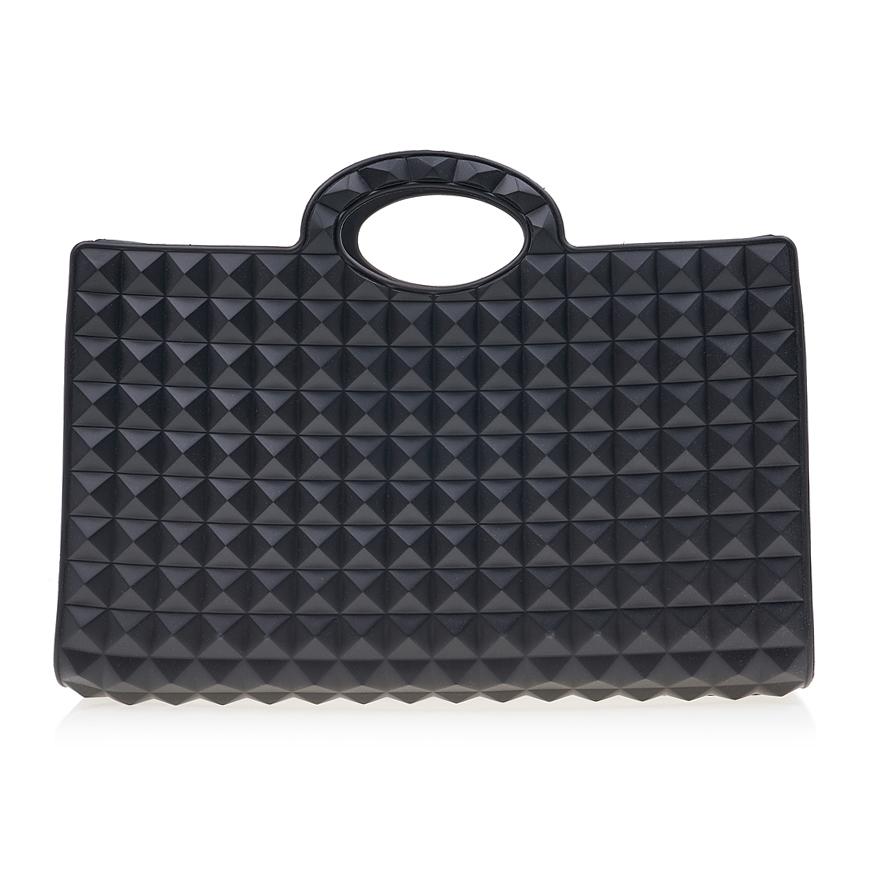 VALENTINO Garavani Unisex Le Troisième Studded Tote Bag Black Leather