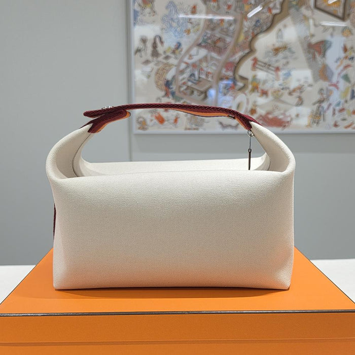 HERMES Mini Bride-a-Brac Case Canvas Pouch Pavillon Naturel