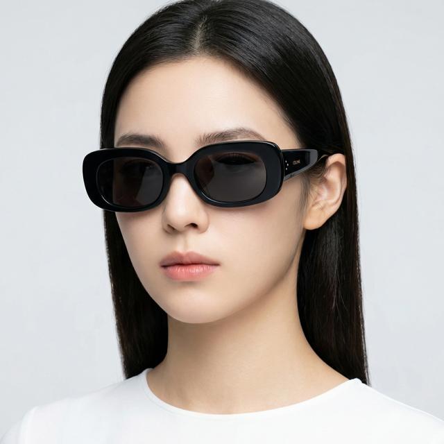 CELINE Black Acetate Geek-Chic Unisex Sunglasses