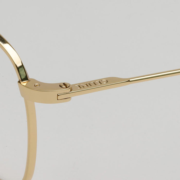 CELINE Lightweight Gold Square Frame Eyeglasses Unisex Accessory CL50037U 030